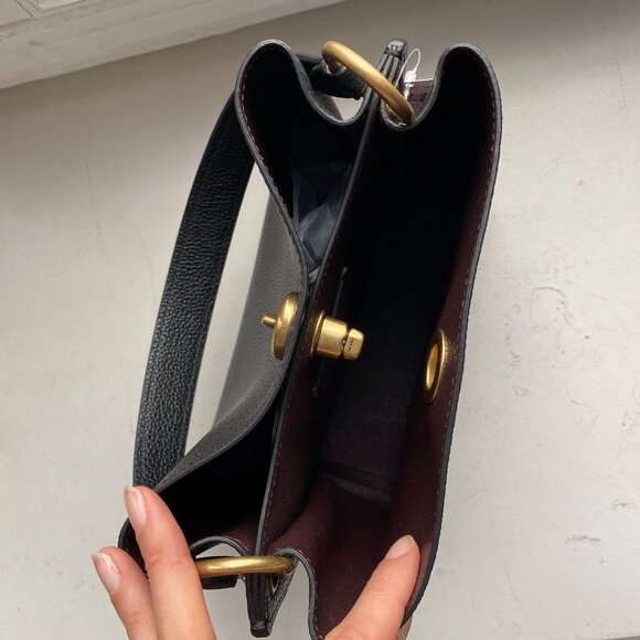 Coach Black Pebbled Leather Charlie Bucket Bag NWT - Picture 11 of 11